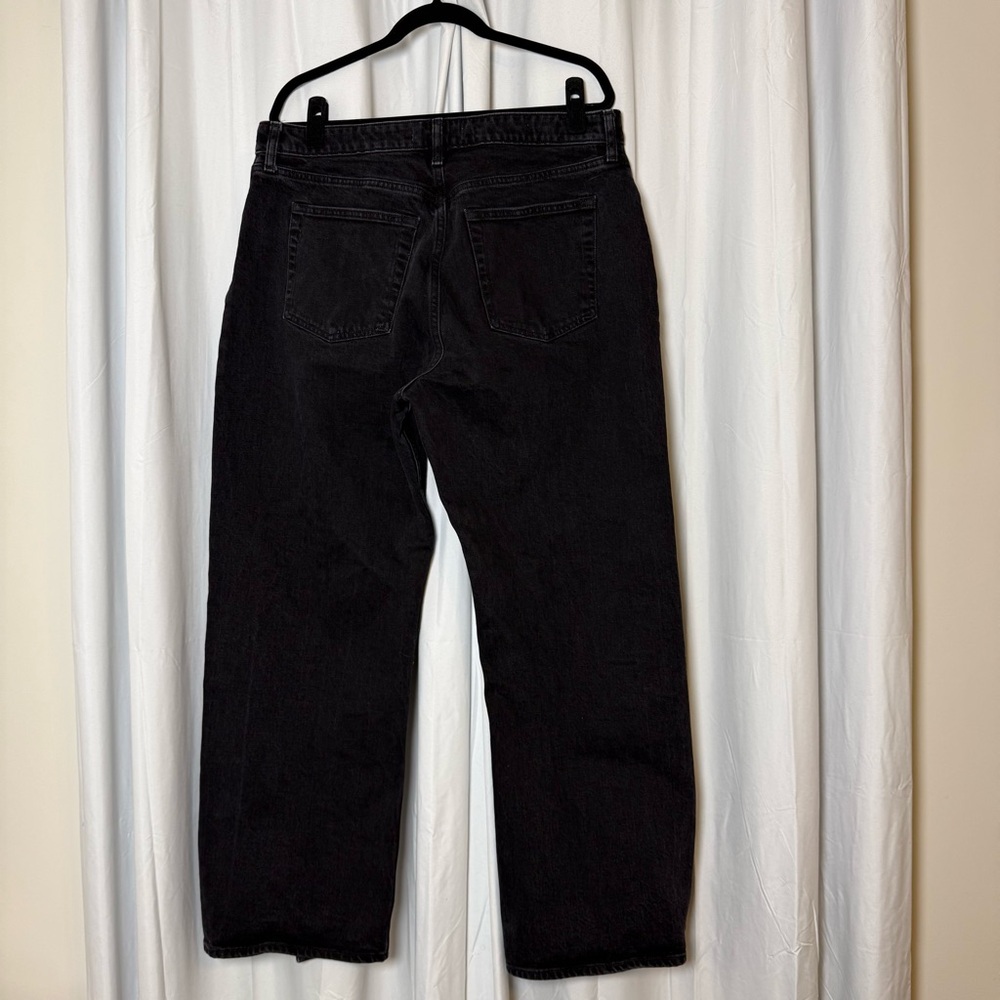 Abercrombie & Fitch Curve Love 90s Relaxed Jeans Ankle Slit Size 16R 33 Black - Picture 3 of 10